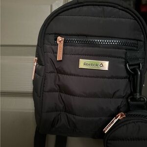Reebok black mini backpack purse
